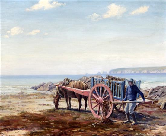 Denys Law (1907-1981) Seaweed gatherer, 15.5 x 19.5in.